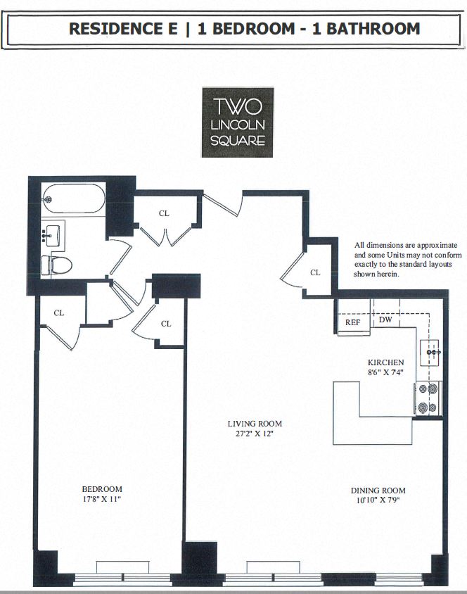 1 Bedroom / 1 Bath  / E Line