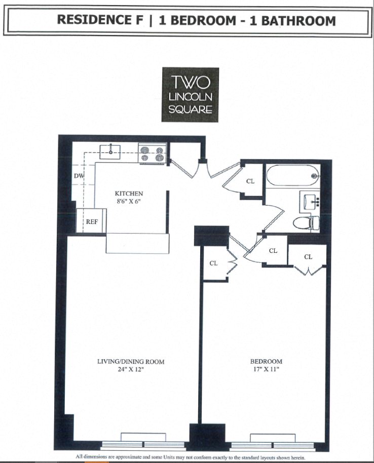 1 Bedroom / 1 Bath / F Line