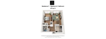 1 Bedroom / 1 Bath / F Line