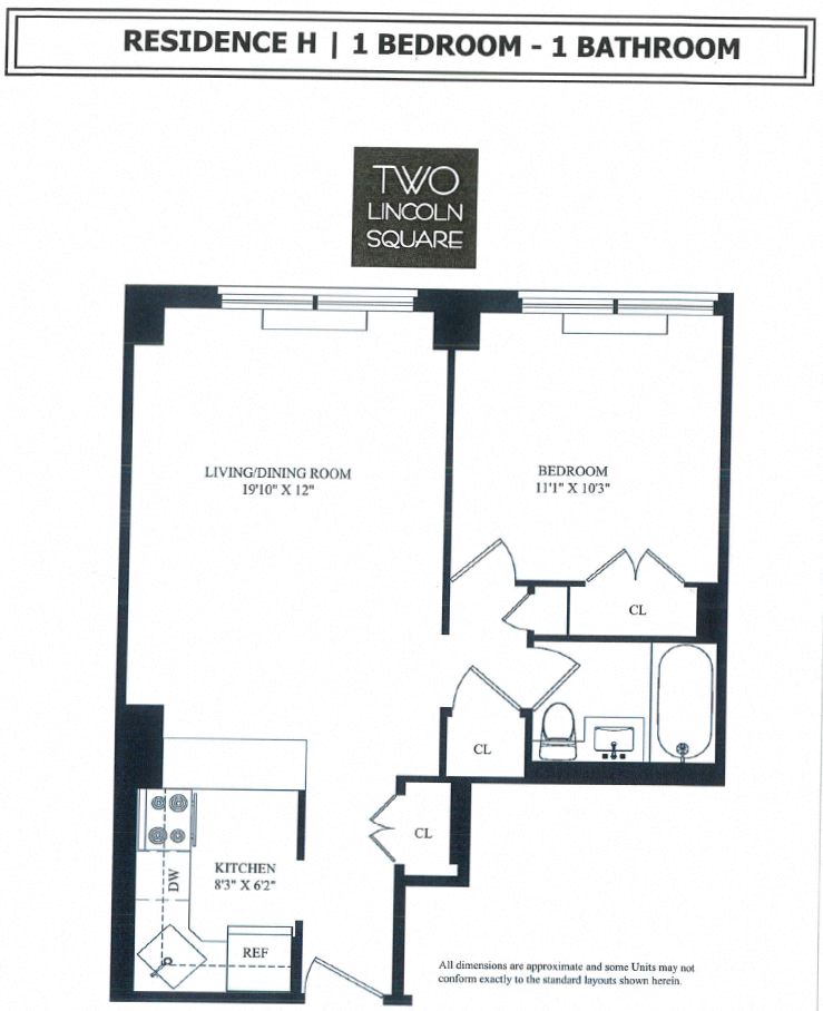 1 Bedroom / 1 Bath / H Line