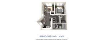 1 Bedroom 1 Bath Large