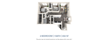 2 Bedroom 1 Bath Large