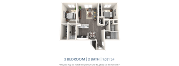 2 Bedroom 2 Bath Large