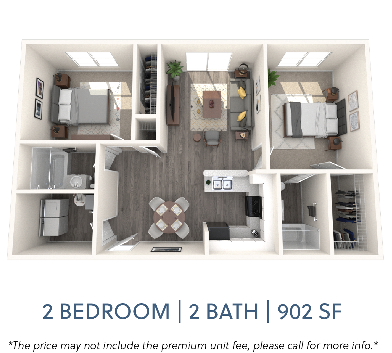 2 Bedroom 2 Bath Small