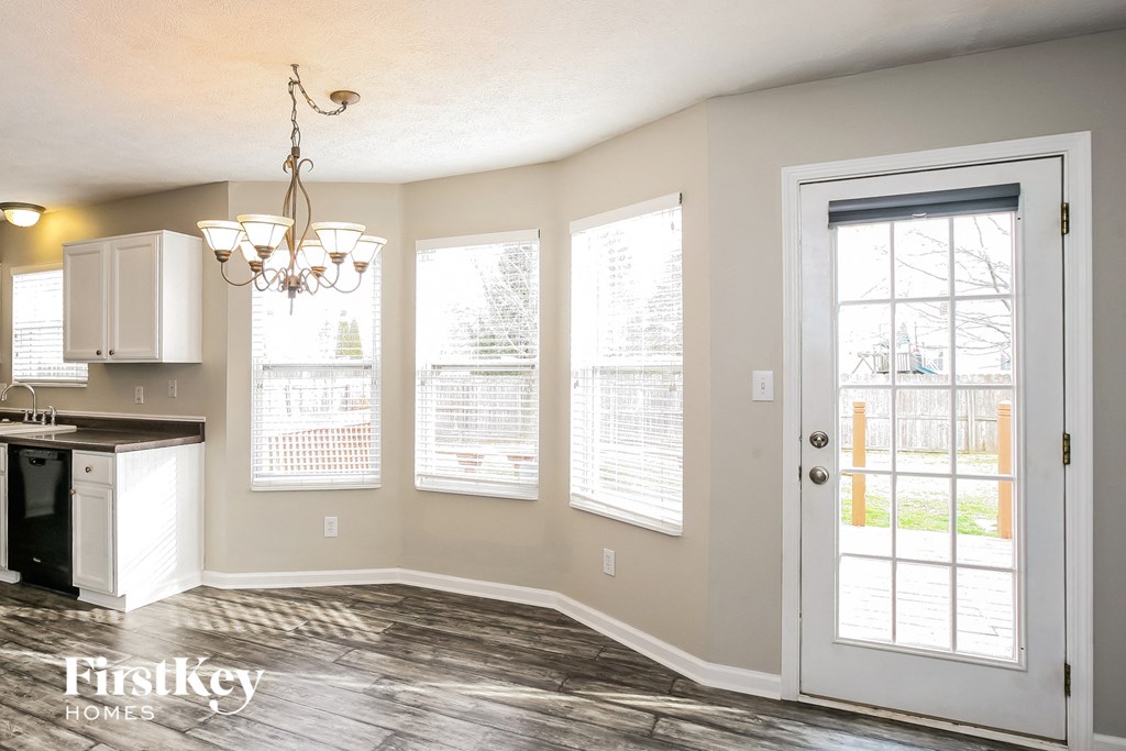 the kitchen and dining room of a new home