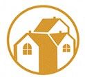 the logo of a home in a circle with a house
