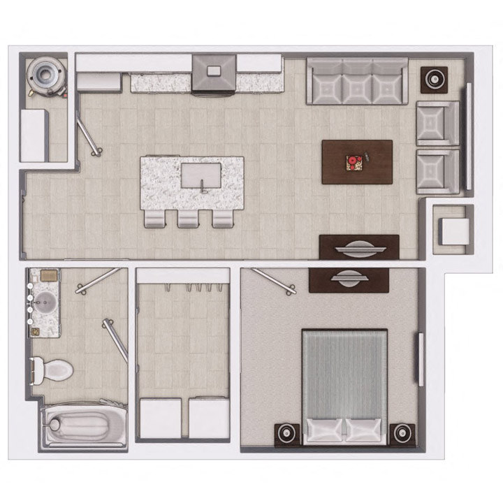 1 Bedroom, 1 Bathroom
