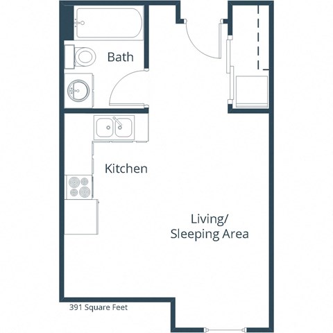 Glen Pond Apartments | Efficiency Floor Plan