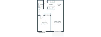 Glen Pond Apartments | One Bedroom Floor Plan A