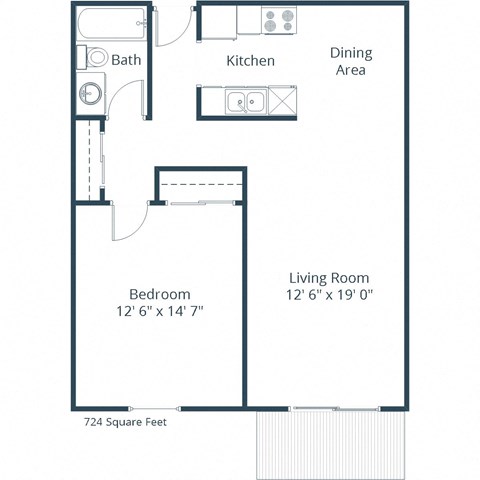 Glen Pond Apartments | One Bedroom Floor Plan A