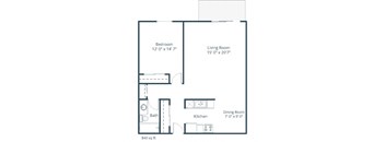 Glen Pond Apartments | One Bedroom Floor Plan B