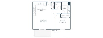 Glen Pond Apartments | One Bedroom Floor Plan C