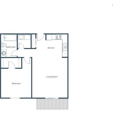 Glen Pond Apartments | One Bedroom Floor Plan D
