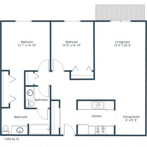 Glen Pond Apartments | Two Bedroom Floor Plan A