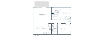 Glen Pond Apartments | Two Bedroom Floor Plan G