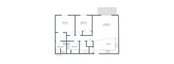 Glen Pond Apartments | Two Bedroom Floor Plan E