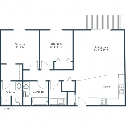Glen Pond Apartments | Two Bedroom Floor Plan E