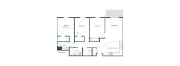 Glen Pond Apartments | Three Bedroom Floor Plan