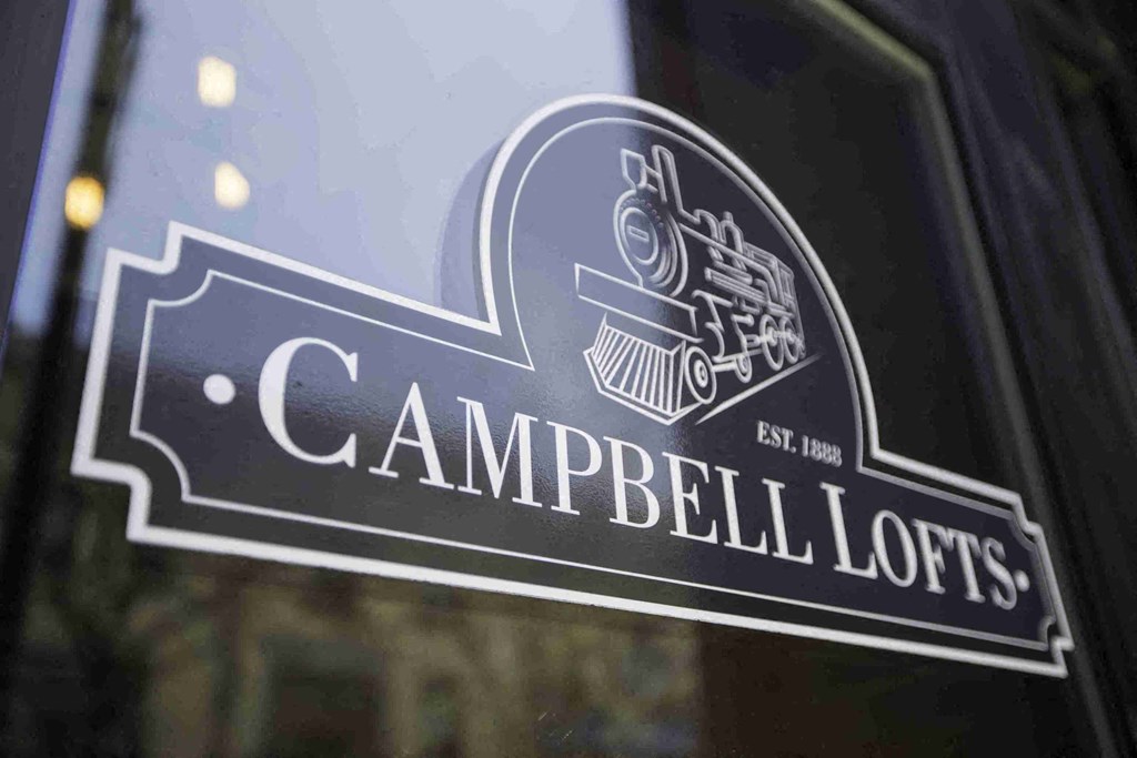 a sign is shown on the side of a window