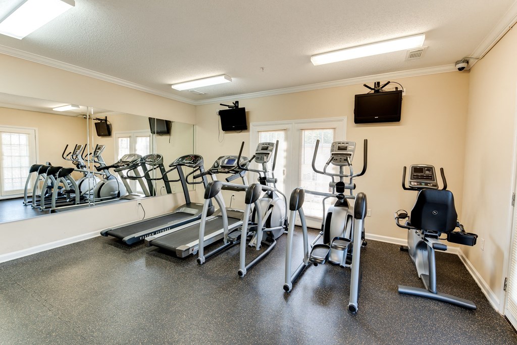 the gym has plenty of cardio equipment and treadmills