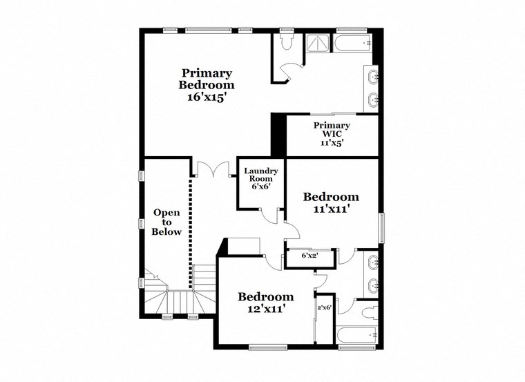 a floor plan of a house with a bedroom and a hallway