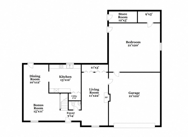 example of a floor plan with bedrooms and baths