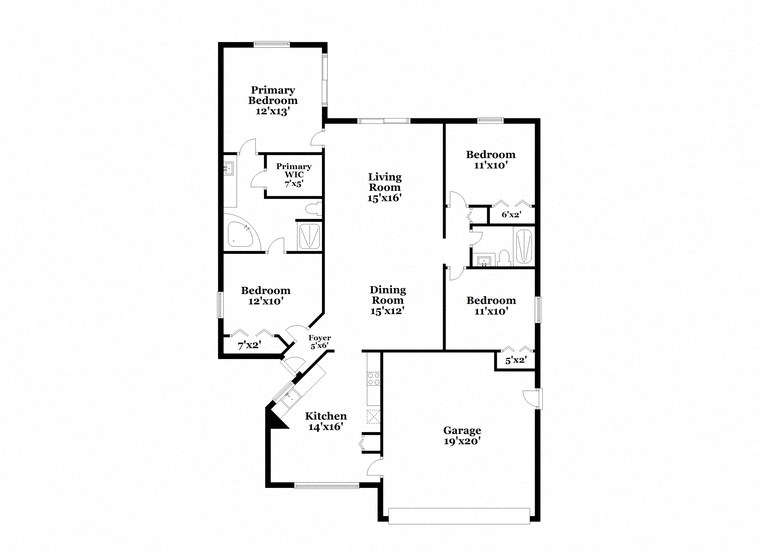 a floor plan of a house with two floors and a garage