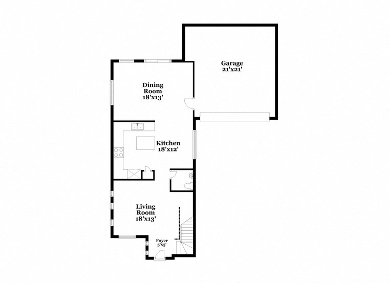 a floor plan of a house with a bedroom and a living room