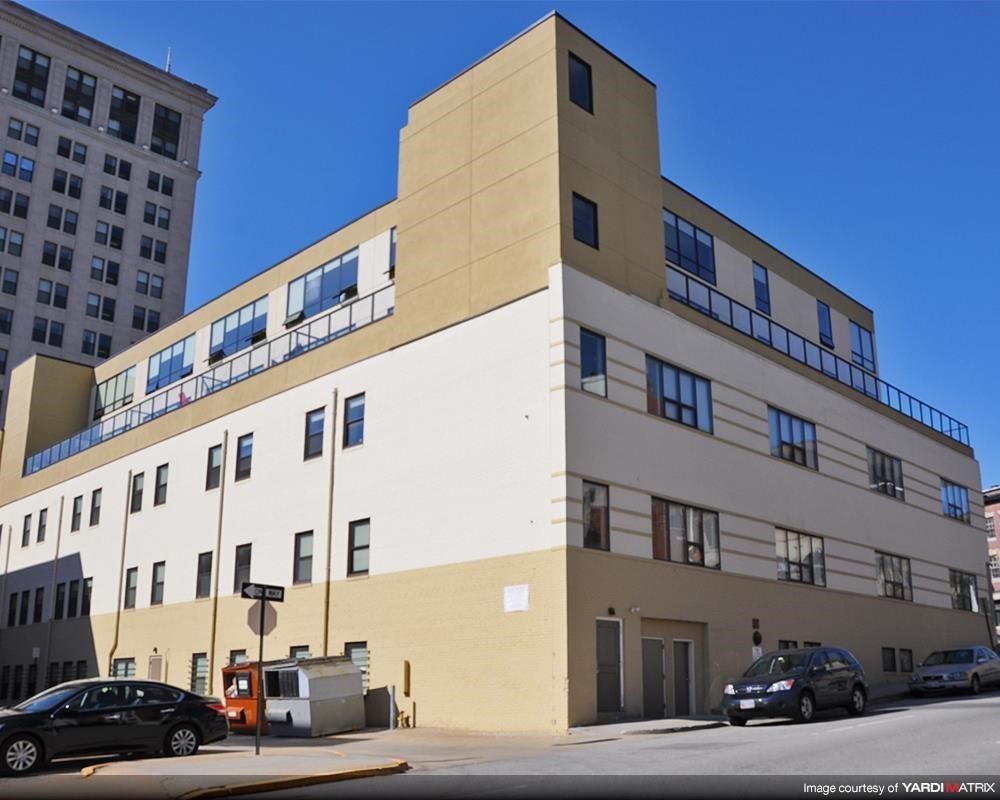 a view of the building from the street