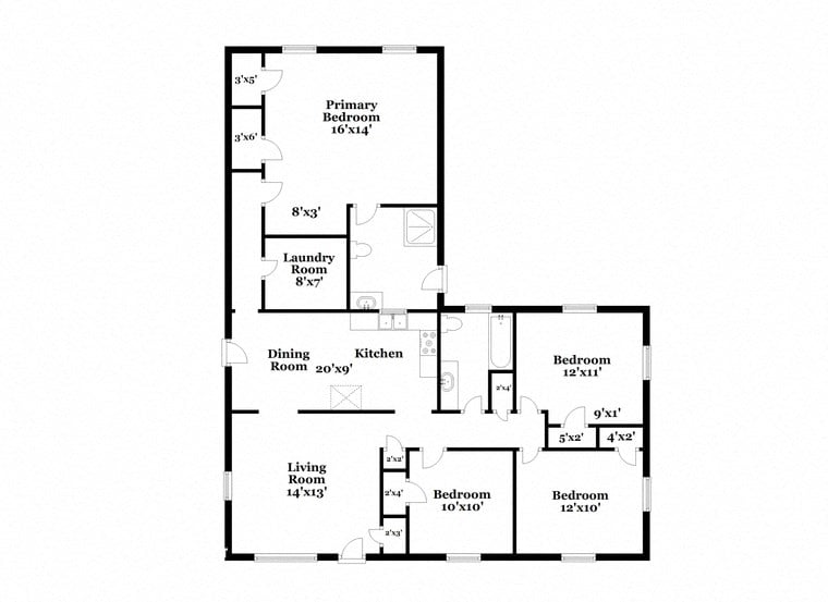 floor plan of the second floor of a house with two bedrooms and a large bathroom