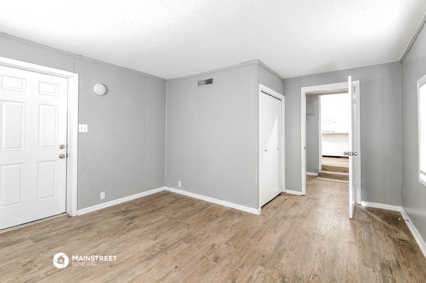 the living room is clean and ready for us to move in