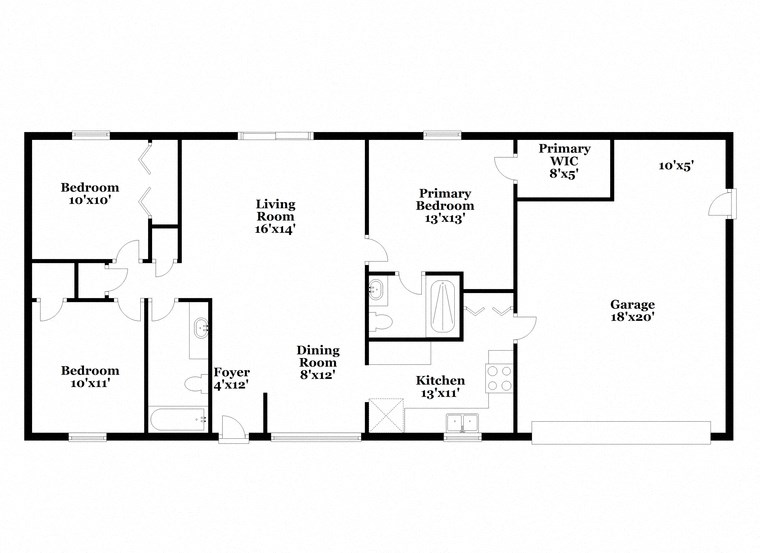 a floor plan of a house with an open floor plan