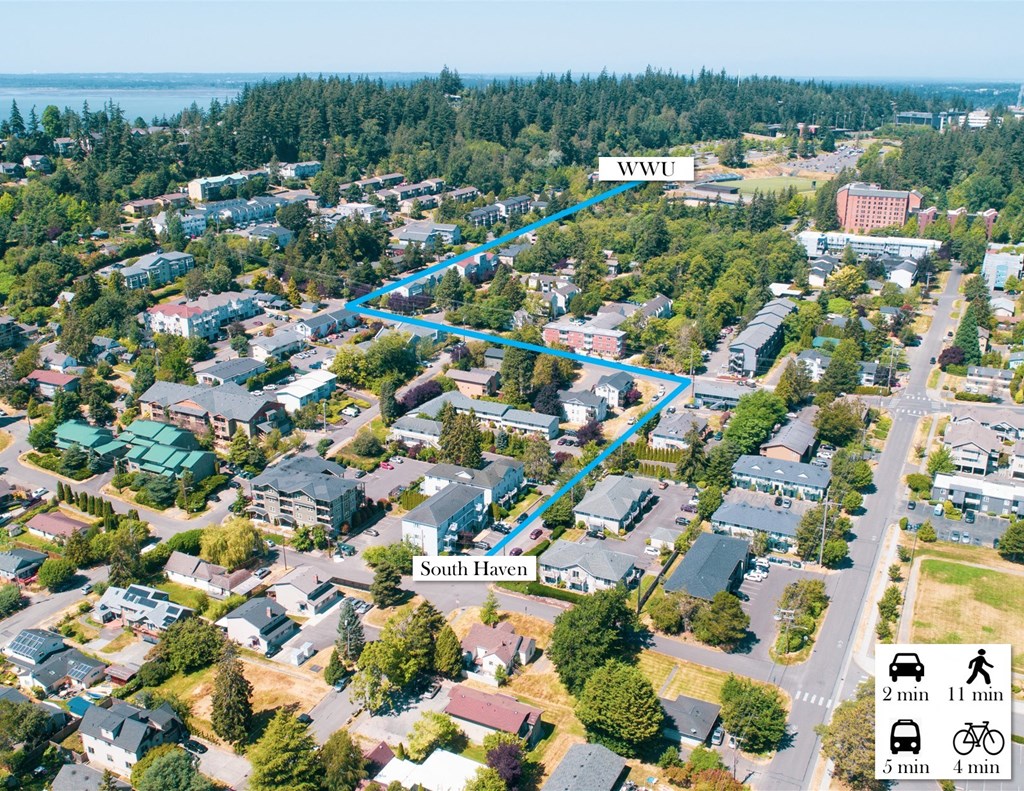 an aerial view of a neighborhood with a virtual map of a neighbourhood with a street