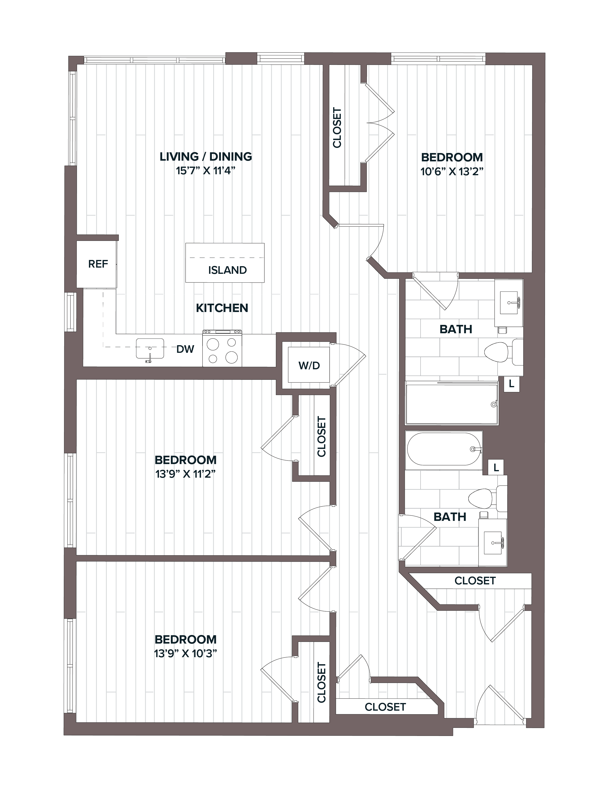 3 Bed/2 Bath - C1 Bldg C