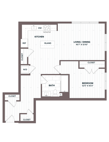 1 Bed/1 Bath - A2 Bldg D