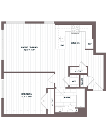 1 Bed/1 Bath - A4 Bldg D