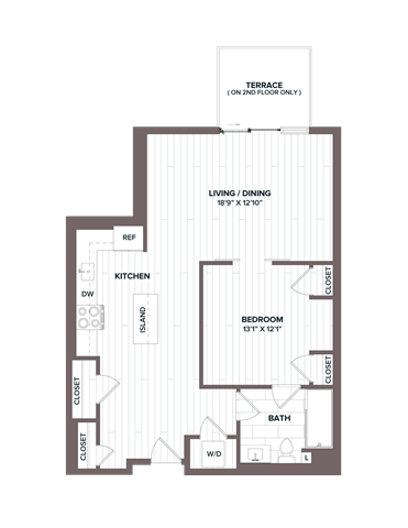 1 Bed/1 Bath - A8 Bldg D