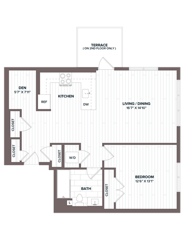 1 Bed/1 Bath Den - AD5 Bldg D