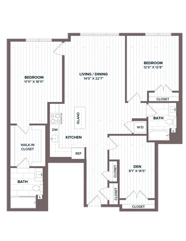 2 Bed/2 Bath Den - BD4 Bldg D