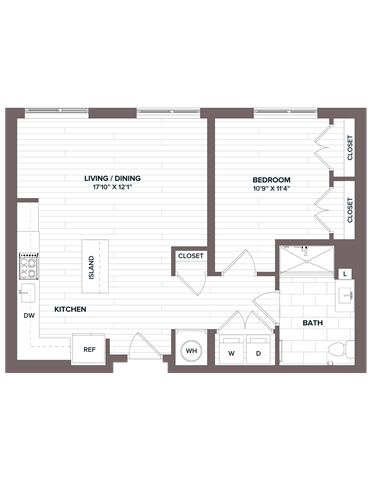 1 Bed/1 Bath - A6 HC Bldg F