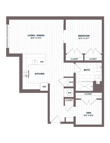 1 Bed/1 Bath Den - AD10 Bldg F