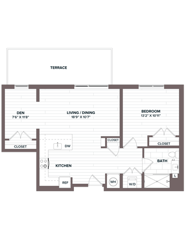 1 Bed/1 Bath Den - AD7 Bldg F