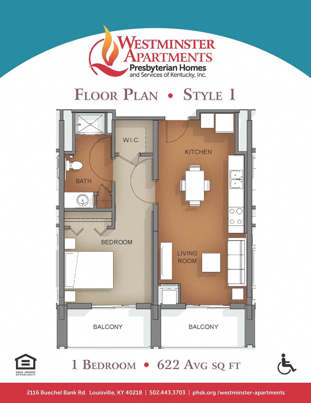 floor plan of a 1 bedroom apartment