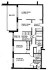 Two bedroom, one bathroom apartment layout at Dalhousie Place in Amherstburg, ON