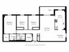 Take advantage of luxurious high end suites Floor plan of 3 bed, 2 bath, quality apartments with city views at Highpoint Barrie in Barrie, ON