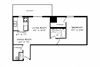 Relax in a spacious, modern style apartment suite with a city views Floor plan of a 1 bed, 1 bath, open concept luxury apartment with a balcony view over Barrie