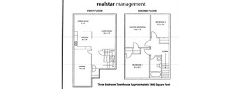 Floor plan of 3, 2 bath with garage at Tamarack Woods in Barrie, ON