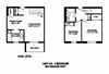 Two bedroom, one bathroom apartment layout at Kensington Apartments in Brockville, ON