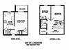 Two bedroom plus den, one bathroom apartment layout at Kensington Apartments in Brockville, ON