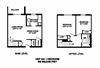Two bedroom, one bathroom apartment layout at Kensington Apartments in Brockville, ON